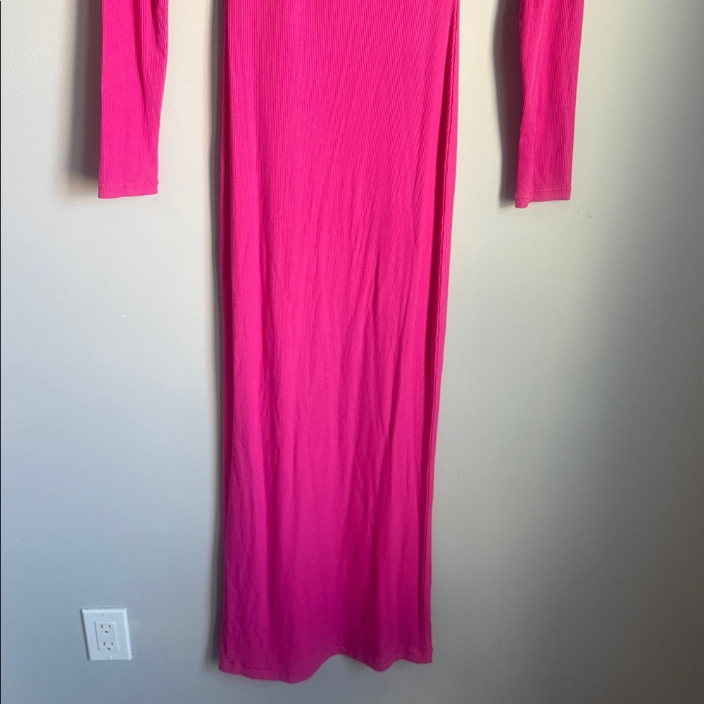 SKIMS Soft Lounge Ribbed Long Sleeve Scoop Neck Maxi Dress Medium - Picture 5 of 11